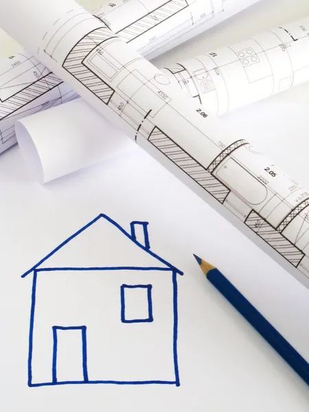 Desenho arquitetônico do plano de casa — Fotografia de Stock