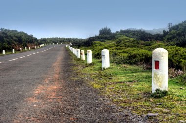 weg in plateau van parque natural de madeira, het eiland mad