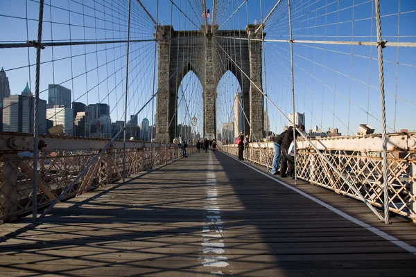 Ponte de Brooklyn na cidade de Nova Iorque — Fotografia de Stock
