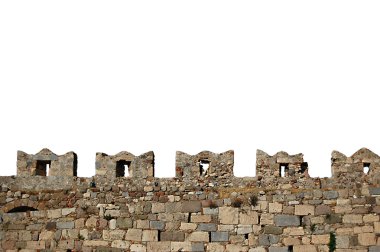 Isolated castle wall battlements of Kos clipart