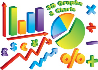 3D Charts and Graphs clipart