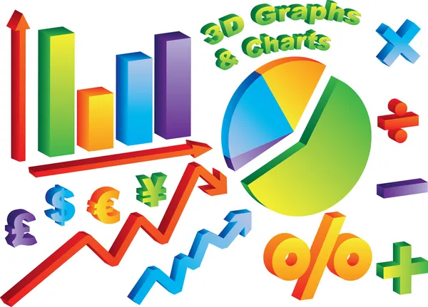 3D wykresy i wykresy — Wektor stockowy