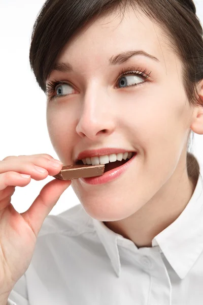 stock image Girl eating chocolate