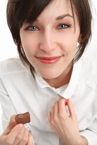 stock image Girl with chocolate