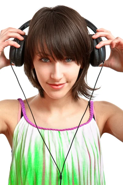 Chica con auriculares —  Fotos de Stock