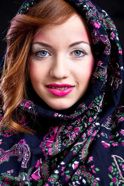 stock image Girl with pink makeup and braces