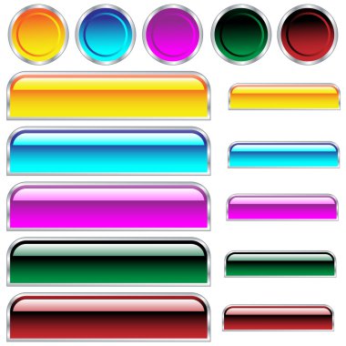 Web buttons assorted colors clipart