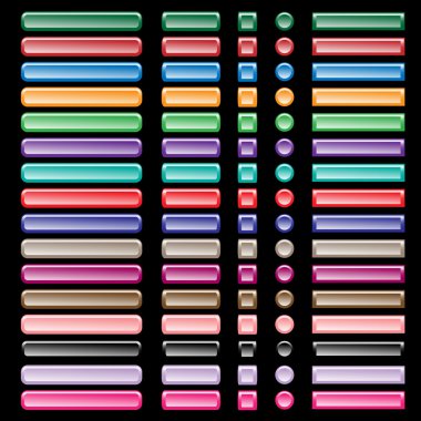 Web buttons assorted colors clipart