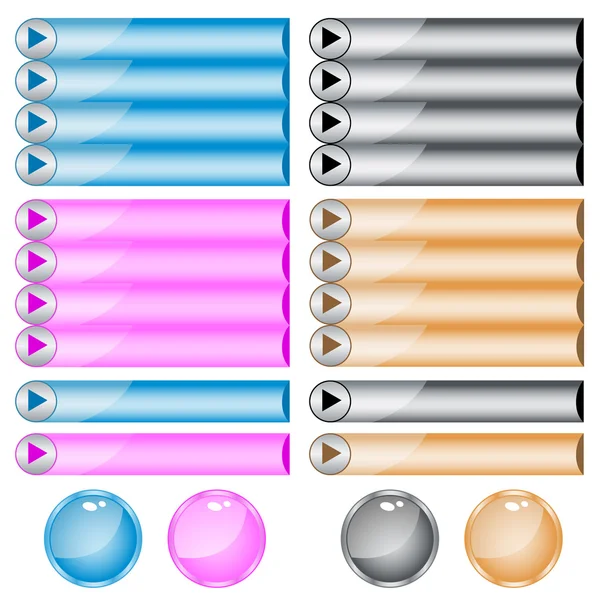 Web buttons assorted colors and shapes — Stock Vector
