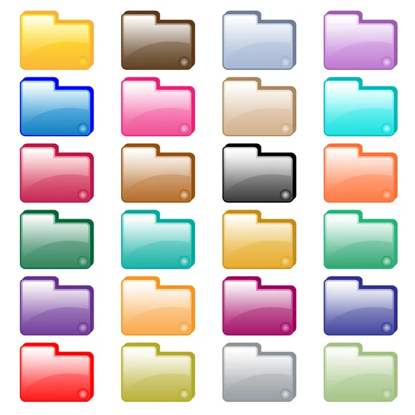 Web folder icons assorted colors — Stock Vector
