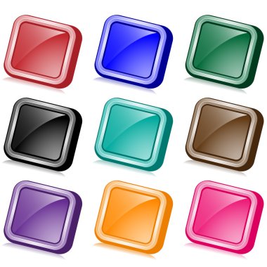 Square web buttons angled clipart