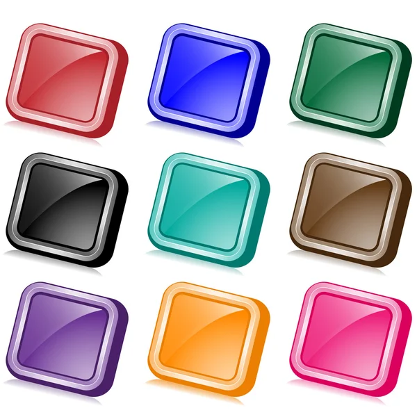 Square web buttons angled — Stock Vector