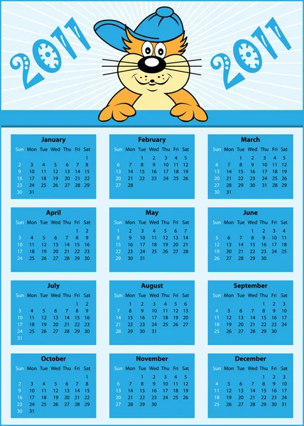 Календар 2011 рік — стоковий вектор