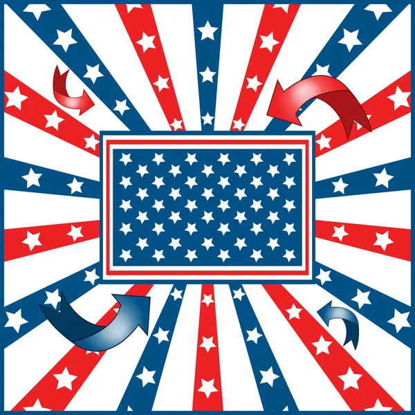 Звезды и полосы на фоне американского флага — стоковый вектор