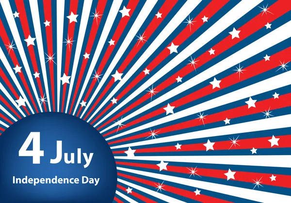 4 luglio giorno dell'indipendenza stelle e strisce — Vettoriale Stock