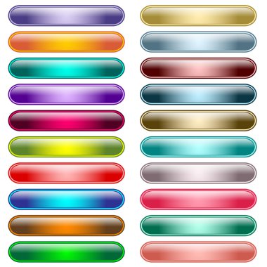 Web buttons 20 shiny assorted colors clipart