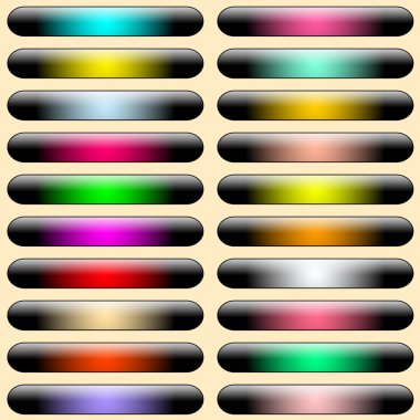 Web buttons 20 shiny assorted colors clipart