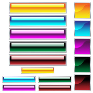 Web buttons set in assorted colors clipart