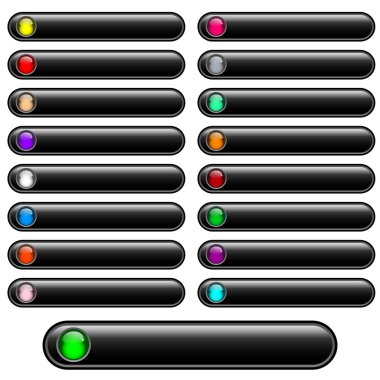 Web buttons black glossy clipart