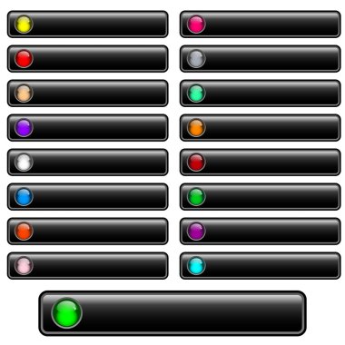 Web buttons black glossy clipart