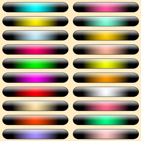 Web buttons 20 shiny assorted colors — Stock Vector
