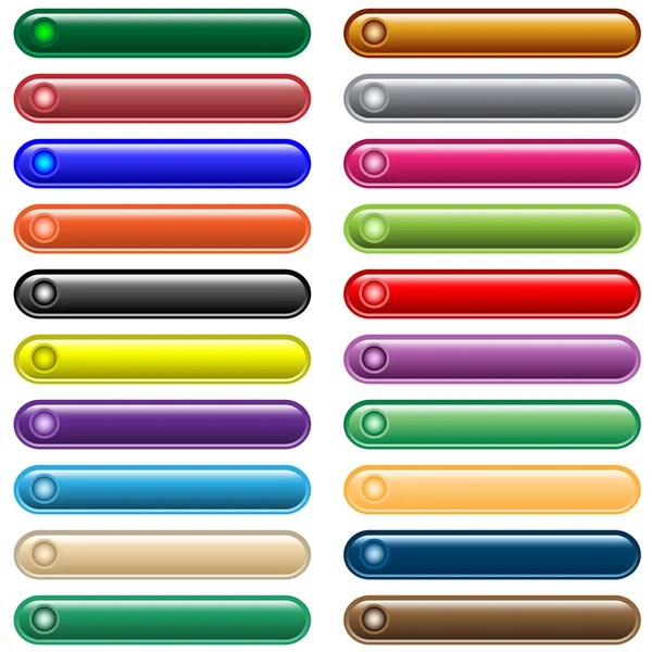 Boutons Web 20 couleurs assorties brillantes — Image vectorielle