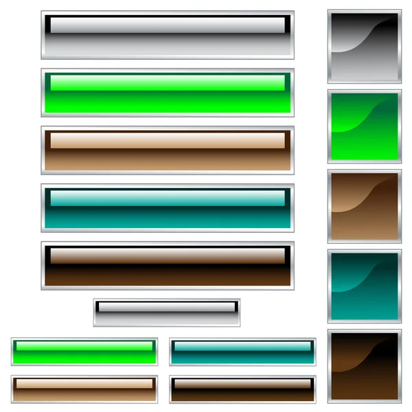 Botões Web definidos em cores variadas — Vetor de Stock