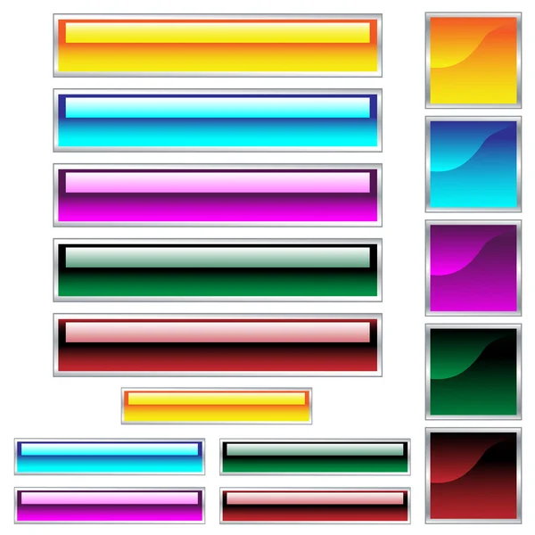 Botões Web definidos em cores variadas —  Vetores de Stock