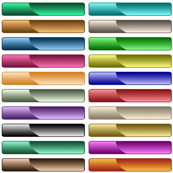 웹 단추 20 반짝 여러가지 색상 — 스톡 벡터
