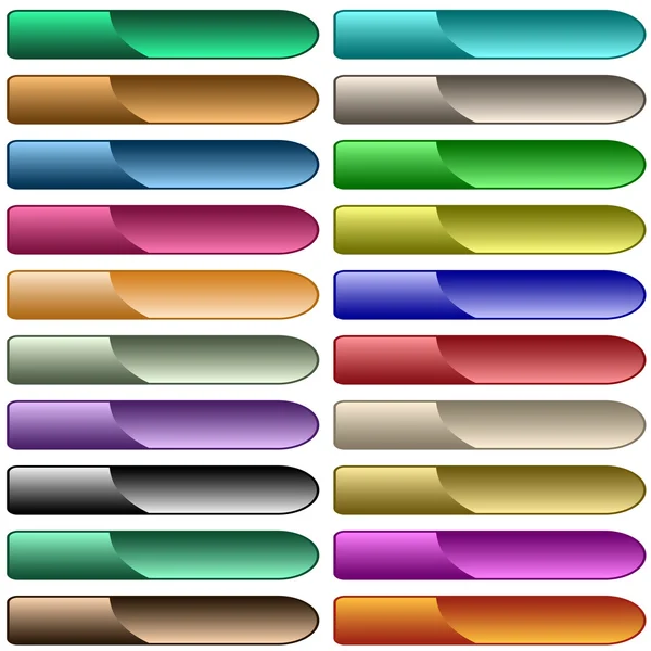 Web buttons 20 shiny assorted colors — Stock Vector