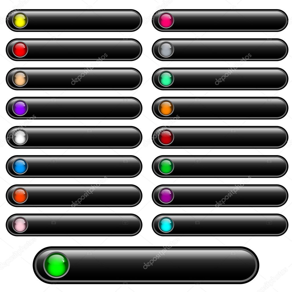 Web buttons black glossy