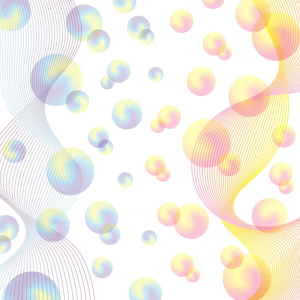 Fundo abstrato, esferas coloridas sutis . — Vetor de Stock