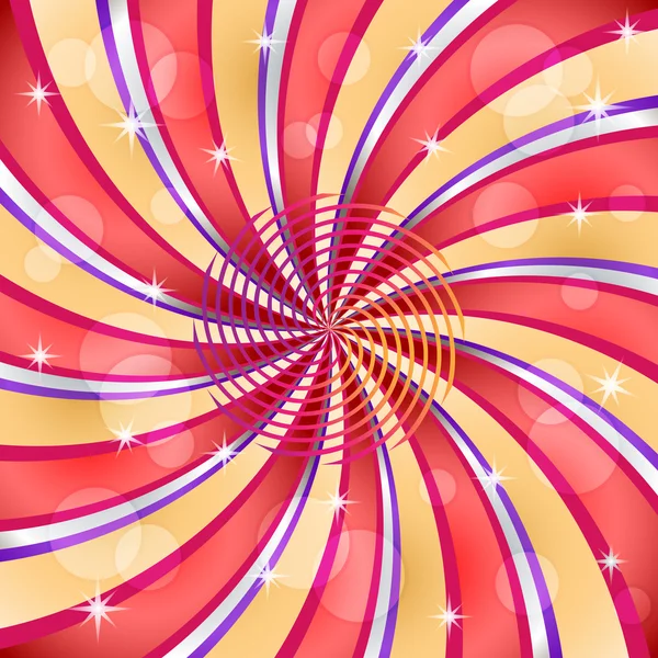Coup de soleil avec une spirale centrale — Image vectorielle