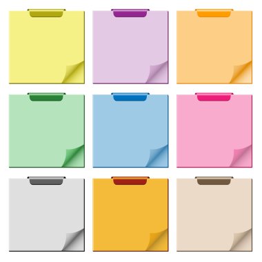 Notepad with page curl set clipart