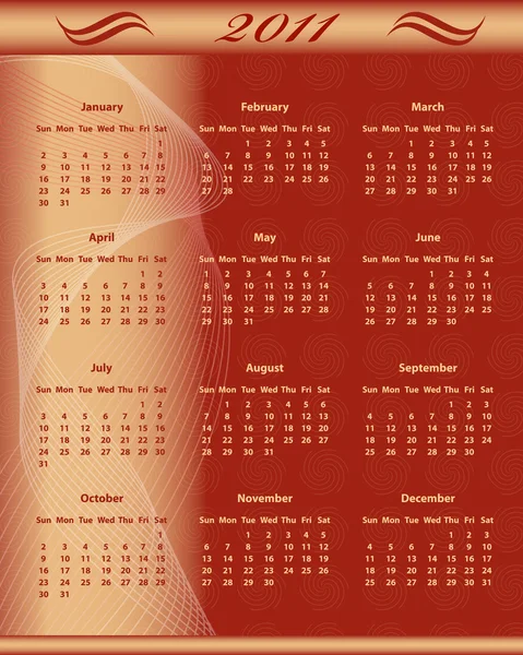 Volledige kalenderjaar van 2011 — Stockvector