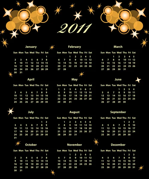 Volledige kalenderjaar van 2011 — Stockvector