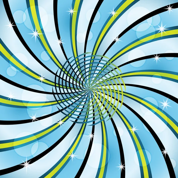 Coup de soleil avec une spirale centrale — Image vectorielle