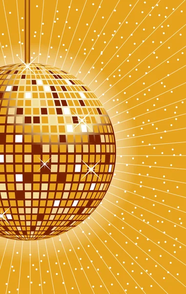 Disco bal goud — Stockvector