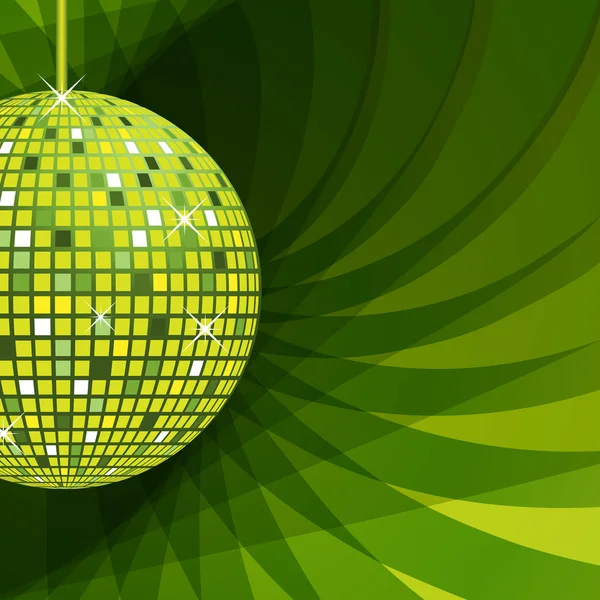 ディスコ ボール緑の抽象的な背景 — ストックベクタ