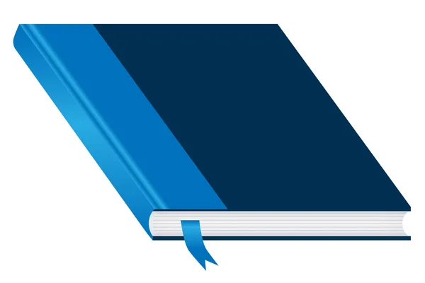 Libro azul cerrado y marcador — Archivo Imágenes Vectoriales