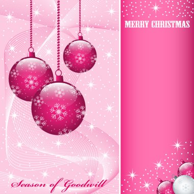 Christmas balls decorations pink clipart