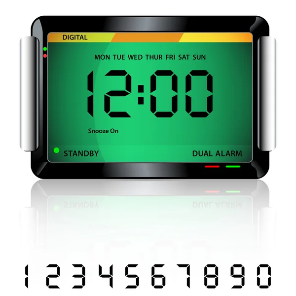 デジタル目覚まし時計緑 ロイヤリティフリーストックベクター