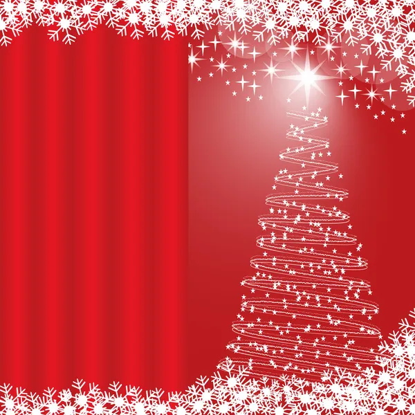 Vánoční strom červené pozadí — Stockový vektor
