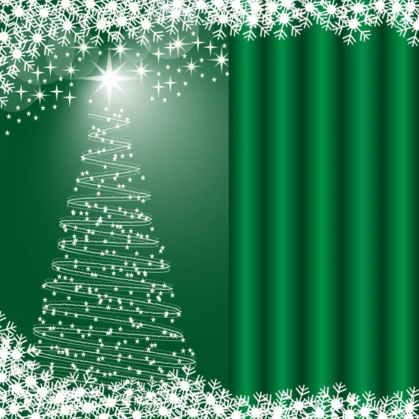 クリスマス ツリーの緑の背景色 — ストックベクタ