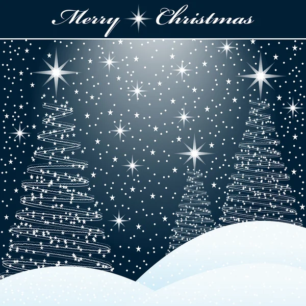 Arbres de Noël dans la neige — Image vectorielle