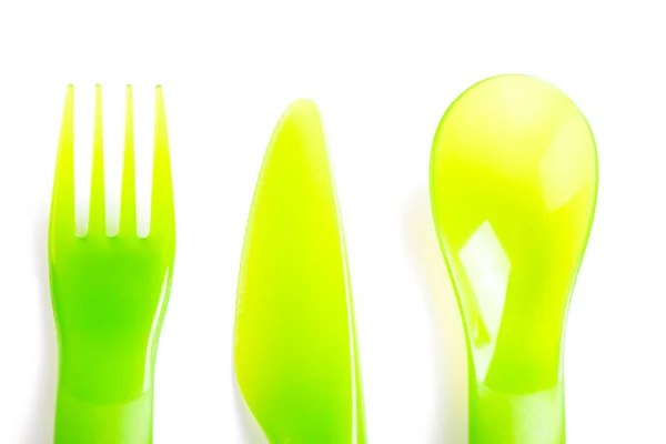 多彩塑料餐具 — 图库照片