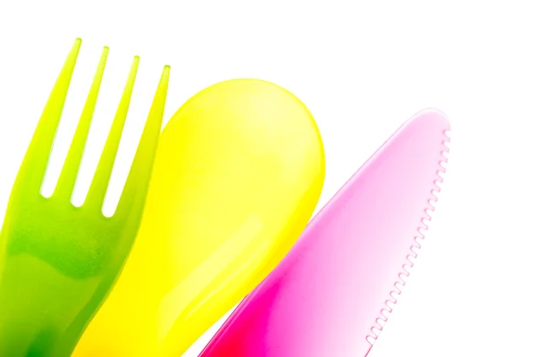Colorful plastic cutlery — Stock Photo, Image