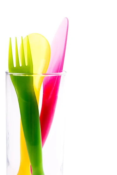 Colorful plastic cutlery — Stock Photo, Image