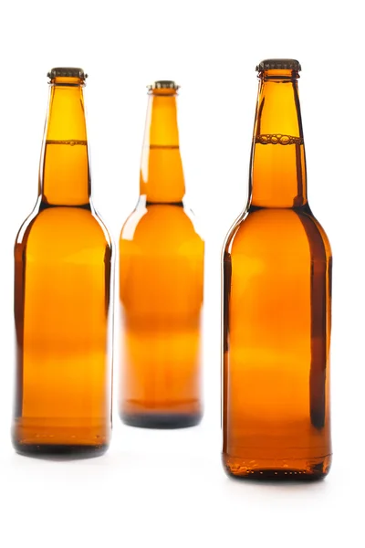 Bruine fles bier — Stockfoto