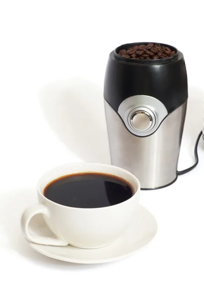 컵 커피, 전기 그 라인 더 — 스톡 사진